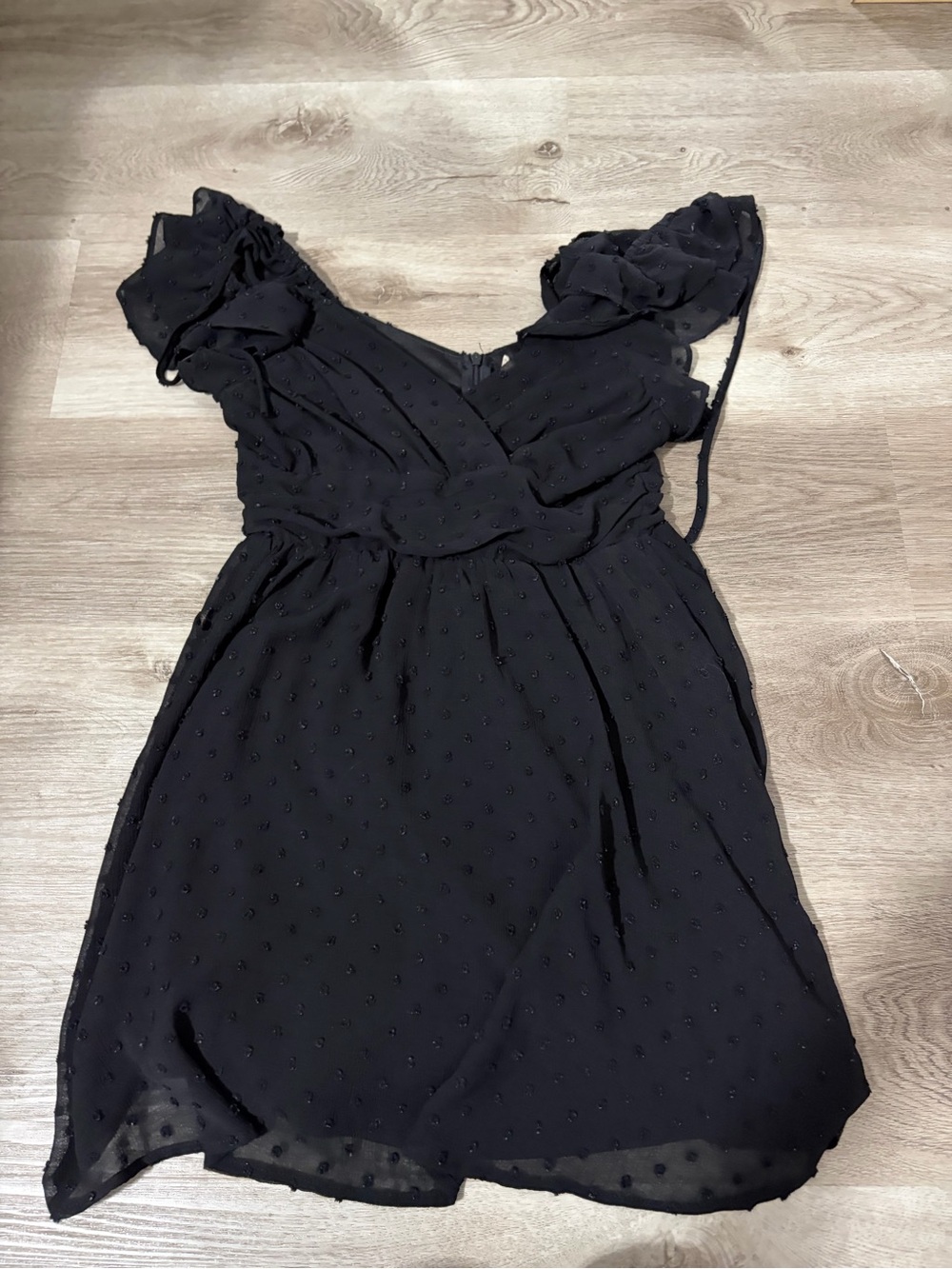 Altar'd State Black Ruffle Sleeve Mini Dress
